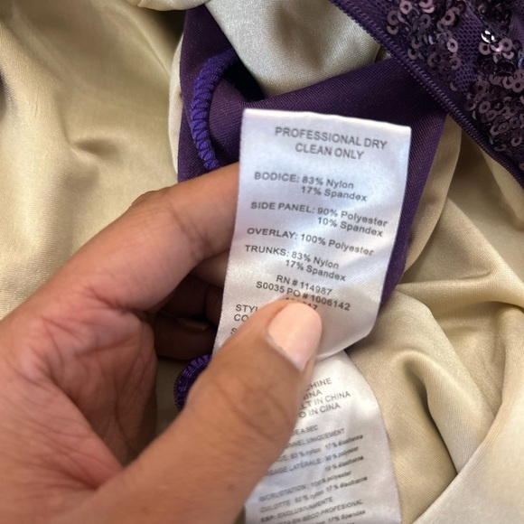 Tenth House Omega Dance Costume Style TH18109Size MA Adult Eggplant Jazz - Picture 12 of 12